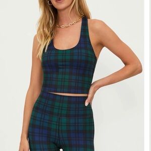 Beach Riot Blue and Green Plaid Set
